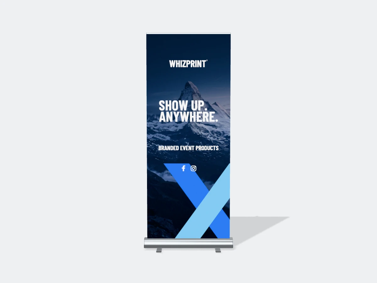 Roll-up banner with example Whizprint branding