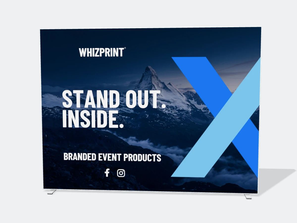 Exhibition lightbox with example Whizprint branding