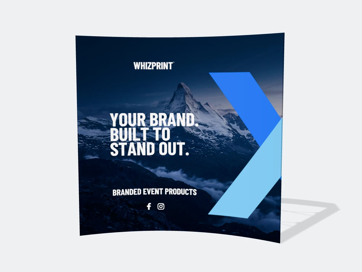 Fabric pop-up display with example Whizprint branding