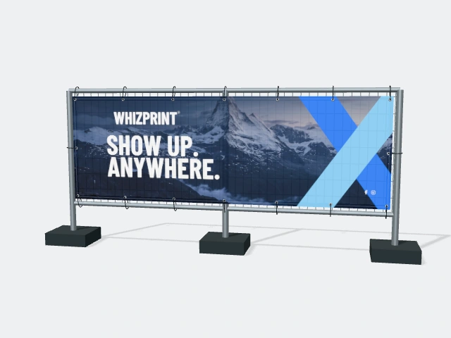 PVC Mesh Banners with example Whizprint branding